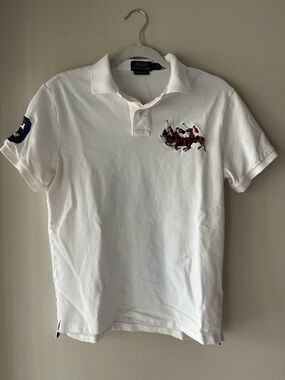 Ralph Lauren White Polo with Triple Player Embroidery